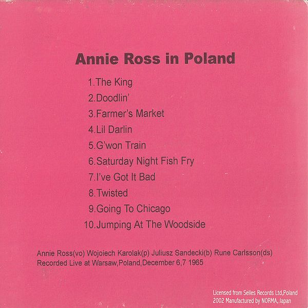 https://www.discogs.com/release/22355077-Annie-Ross-With-The-Wojoiech-Karolak-Trio-Annie-Ross-In-Poland